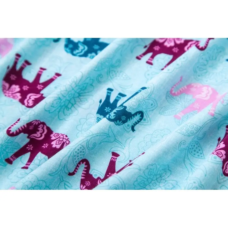 Женская Повседневная Ночная рубашка большого размера с рисунком хлопковая