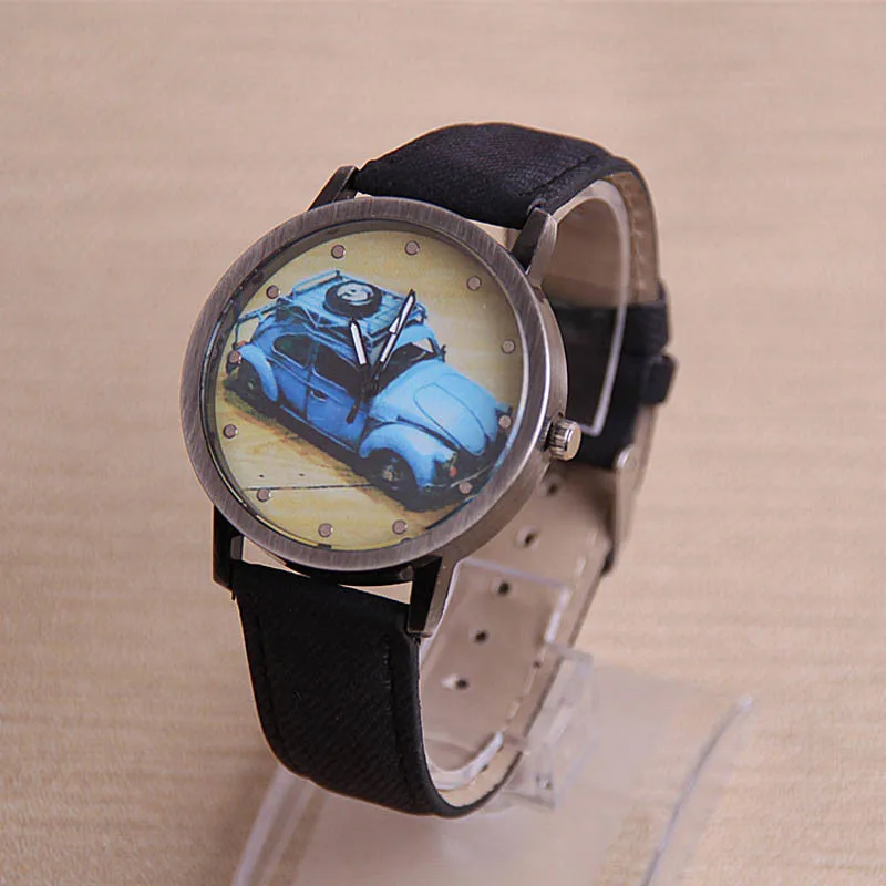 Часы Relojes Mujer Ретро стиль с рисунком автомобиля модные женские часы для девушек