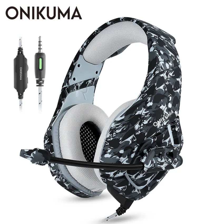 

ONIKUMA K1 PS4 Gaming Headset with Mic Casque Camouflage Noise-cancelling Headphones for PC Cell Phone New Xbox One Laptop