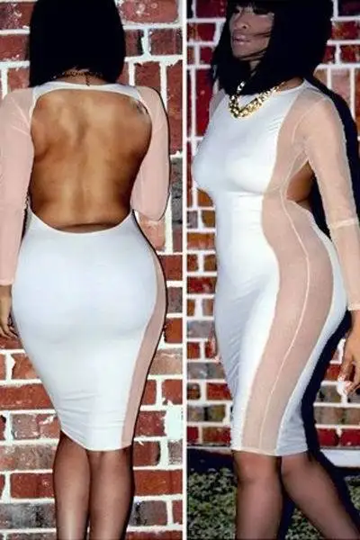 Black Mesh Stitching Curvaceous Midi Dress LC6319 new 2014 sexy summer dress for women | Женская одежда