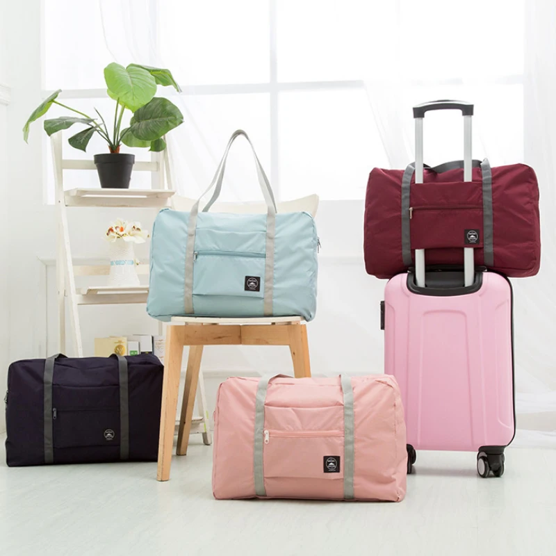 PLAY-KING Waterproof Polyester Men Women Travel bags Folding Duffle Bag Large Capacity Girl weekend luggage bags for women folda