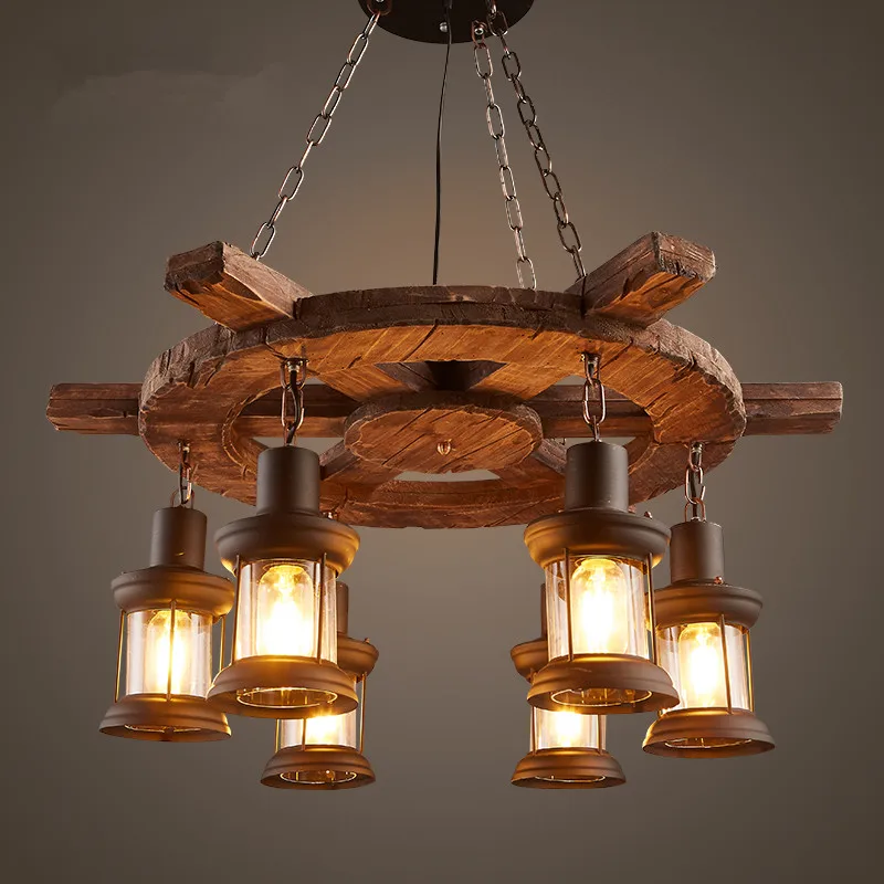 Новинка 2017 деревянная декоративная люстра Американская деревня креативная