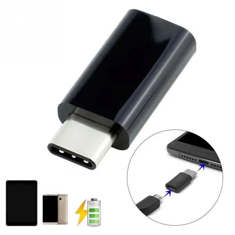 Черный ABS USB 3,1 type C Мужской микро USB Женский адаптер конвертер Разъем для мобильного телефона
