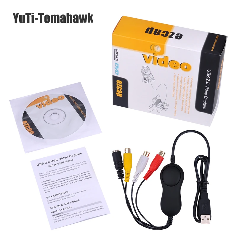 Новый USB видеозахват Ezcap158 аналоговая видеозапись для XBOX PS3 VHS Windows Linux MAC win10 лучше