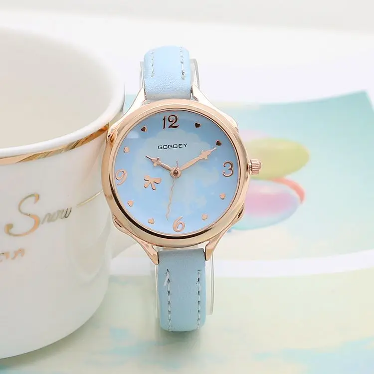 

Hot Sales Gogoey brand Thin Leather Strap Watches Women Ladies Dress Quartz Wrist Watch Female Hour Clock GO165