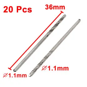 

Uxcell New Arrival 20pcs 1.1x36mm 1.1mm Cutting Dia. HSS Straight Shank Twist Drill Drilling Bits Wood Tools, Electric Drills