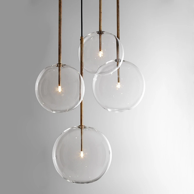 1 светлый прозрачный стеклянный глобус с регулируемой яркостью G4 Led подвесные светильники для столовой Led подвесной светильник золотой/Хромированный светодиодный подвесной светильник Led DropLight