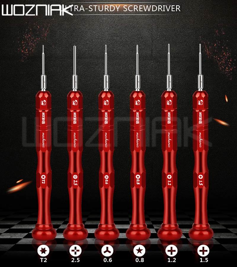 Прецизионная 3D отвертка 0,8 Torx 0,6 y-типа 1,3 1,5 Phillips 2,5 T2 для iPhone мобильного телефона Нескользящая металлическая ремонтная отвертка