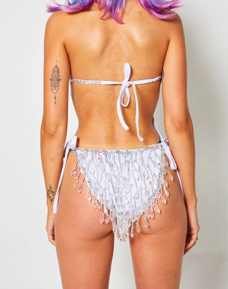 2019 backless Handmade bodysuit women Jumpsuit Romper sexy tassel body feminino Sexy Women beading Bodysuit Sequin