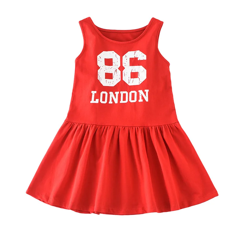 Kids Girls Cotton Summer Dresses 2019 New Big Teenage Sleeveless Dress Preppy for Red Vestidos 8 9 10 12 Years | Детская одежда и
