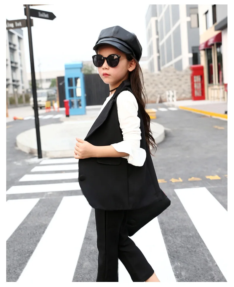 Комплекты одежды для девочек 2017 г. жилет в западном стиле + штаны комплект из двух