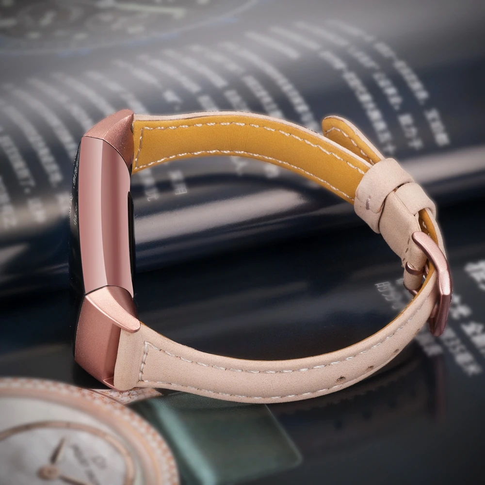 Toyouths замена ремешок для Fitbit Charge 3 полосы тонкие кожаные ремни Группа Смарт-часы для фитнеса для Fitbit заряд 3