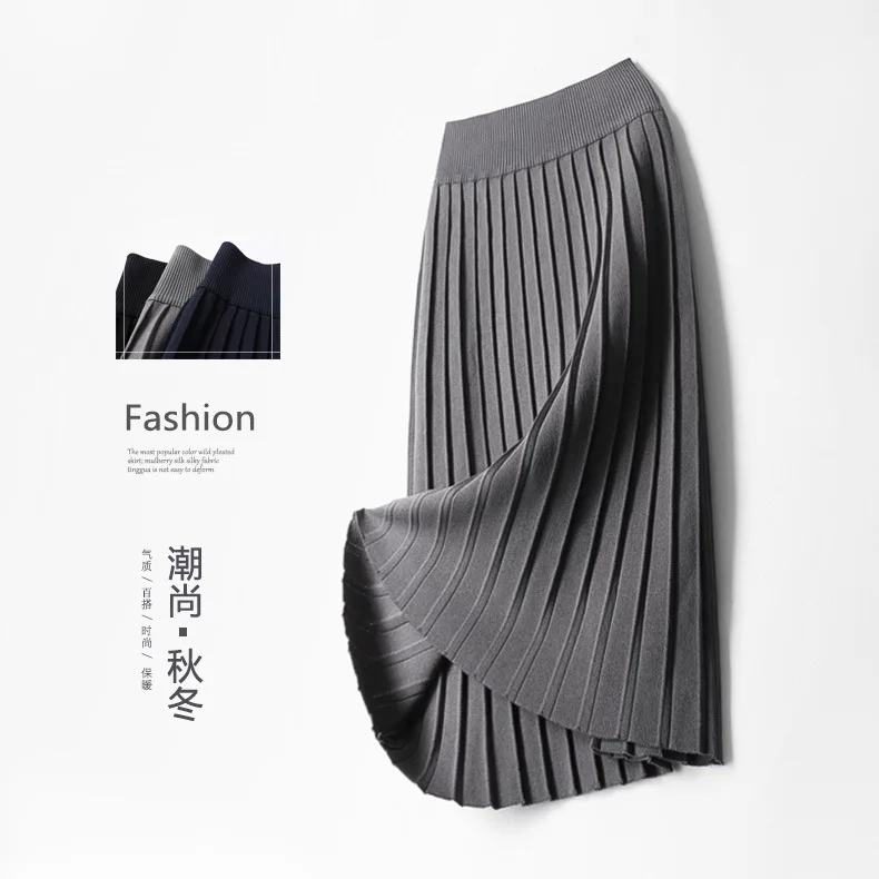 2018 новая зимняя юбка с тонкой талией плиссированные юбки женские | Женская одежда