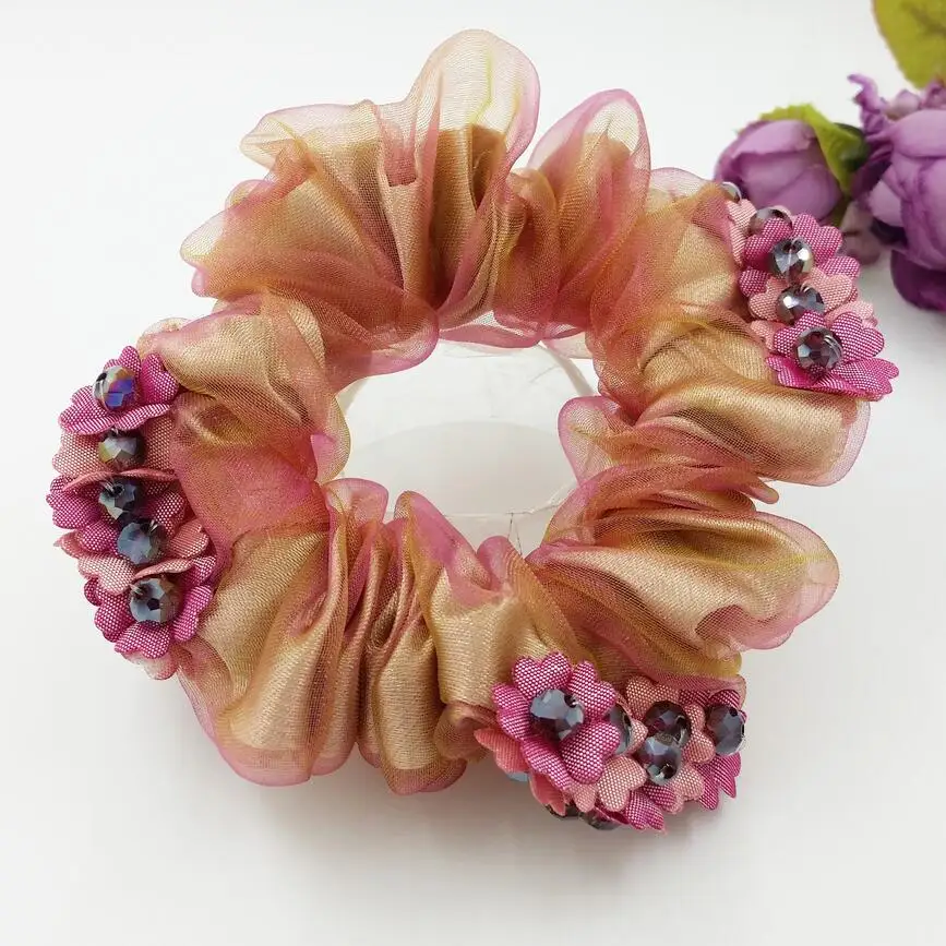 1 шт. Женские аксессуары для волос девочек и женщин ткань органза Резинка супер