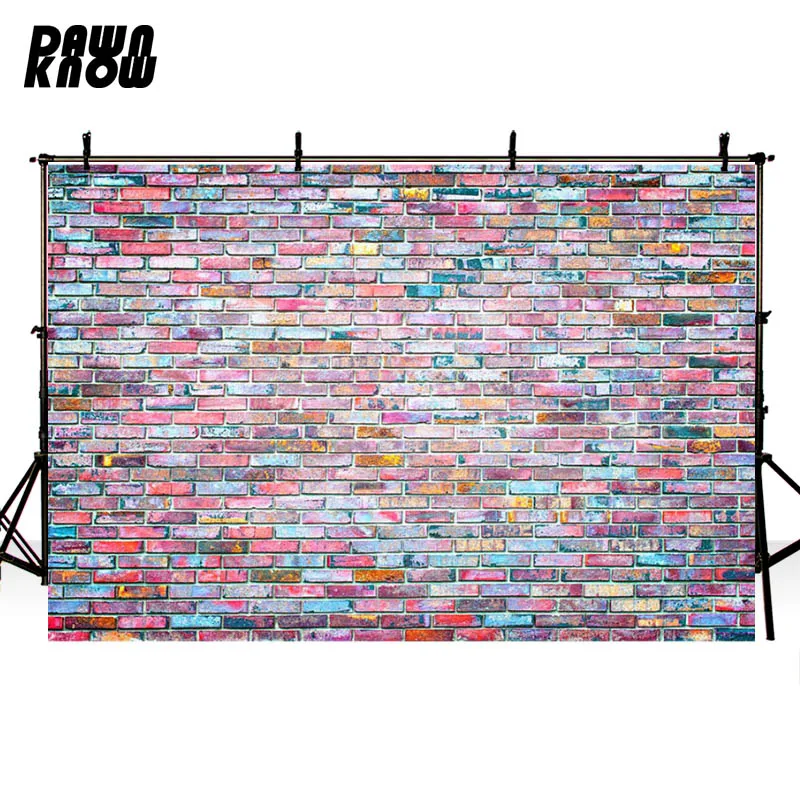 

Dawnnow цветной кирпичной стены Фотографическая будка фон для свадебной фотостудии пользовательский фон для детской фотосессии G423