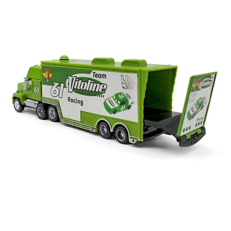 Disney Pixar Cars Lightning Mcqueen 2 шт. No.61 Vitoline Mack Truck & Racer Литые металлические модельные игрушки
