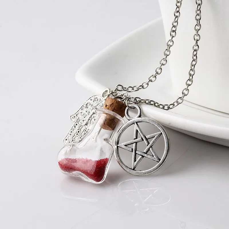 8 цветов Мода Желая Стеклянная бутылка мечты кулон звезда и флакон с пробкой