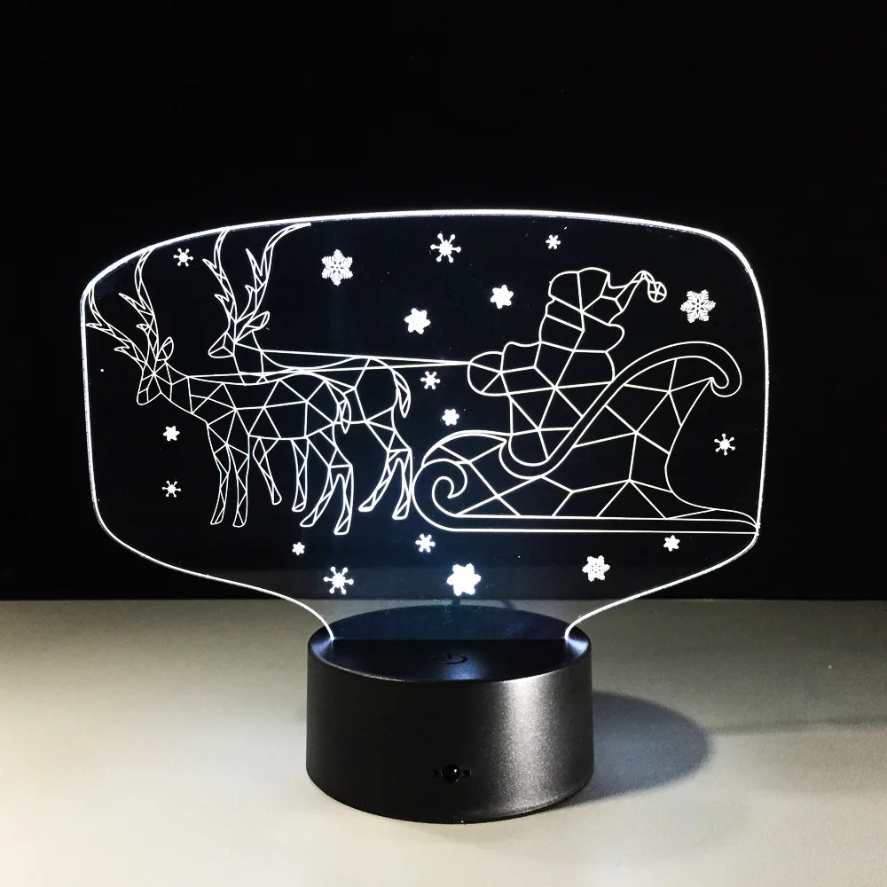 Настольная лампа светодиодная с дистанционным управлением 3D для рождественской