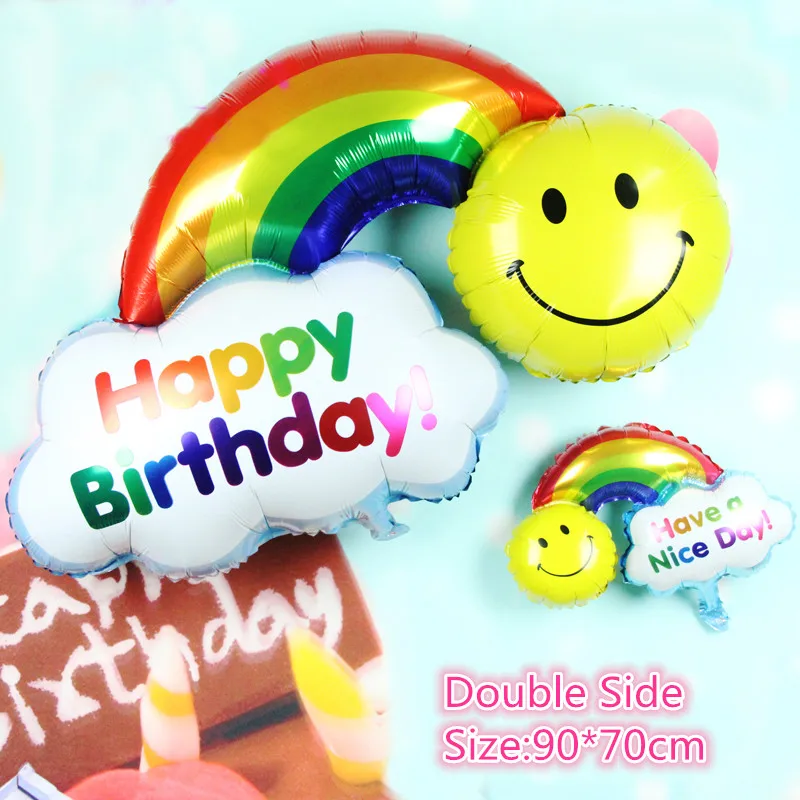 2 шт./лот Ranibow украшения для вечеринки в честь Дня Рождения Детские смайлики