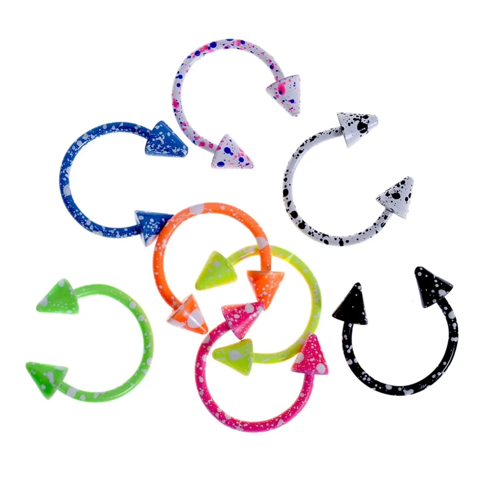 8 шт./упак. цветной перстень из нержавеющей стали для бровей носа губ кольцо