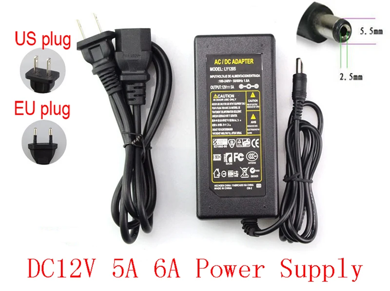Светодио дный драйвера 12 В 2A 5A Питание AC85-265V для DC12V Светодиодные ленты освещения