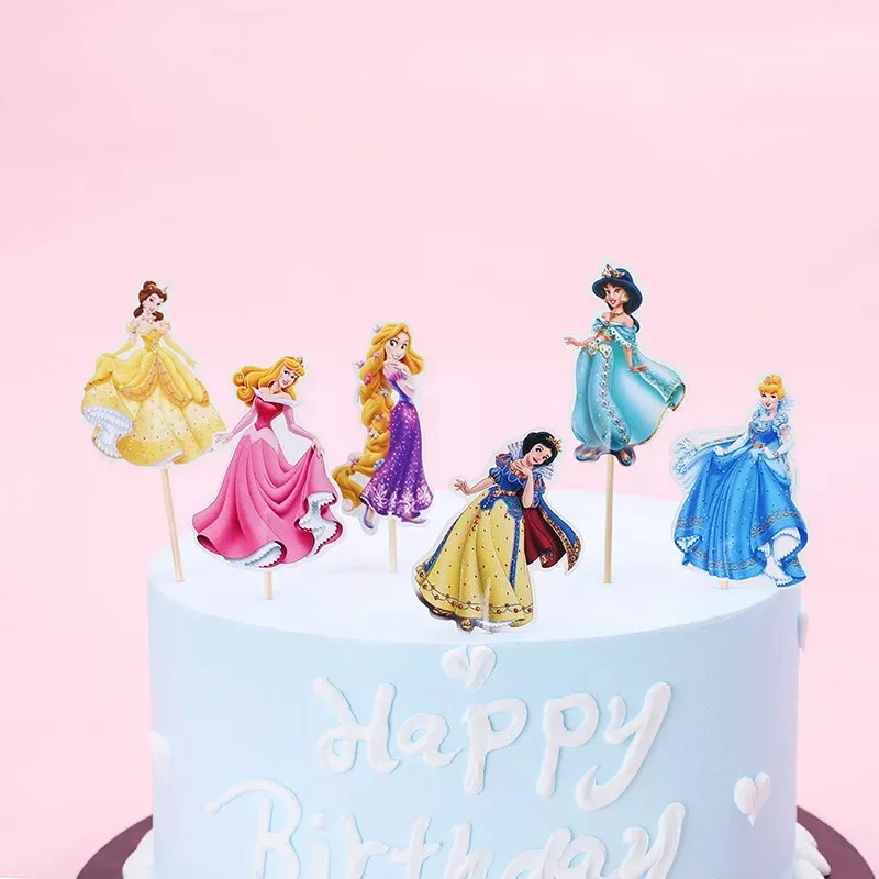 Cake Topper-5 24 шт. форзенская принцесса день рождения торт Топпер Дети сувениры украшения кекс топперы Микки Минни Baby Shower принадлежности - Цвет: Cake Topper-5