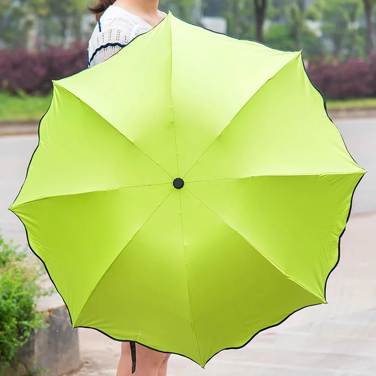

Creative flowering water umbrella UV sunscreen umbrellas Windproof Three Folding Compact Rain Travel Umbrellas fashion