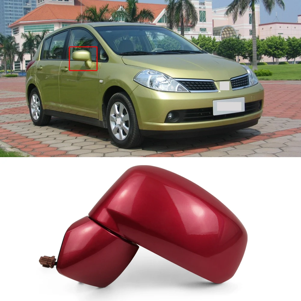 Capqx для Nissan Tiida 2005 2006 2007 2008 2009 2010 боковое зеркало заднего вида в сборе 3/5 провода