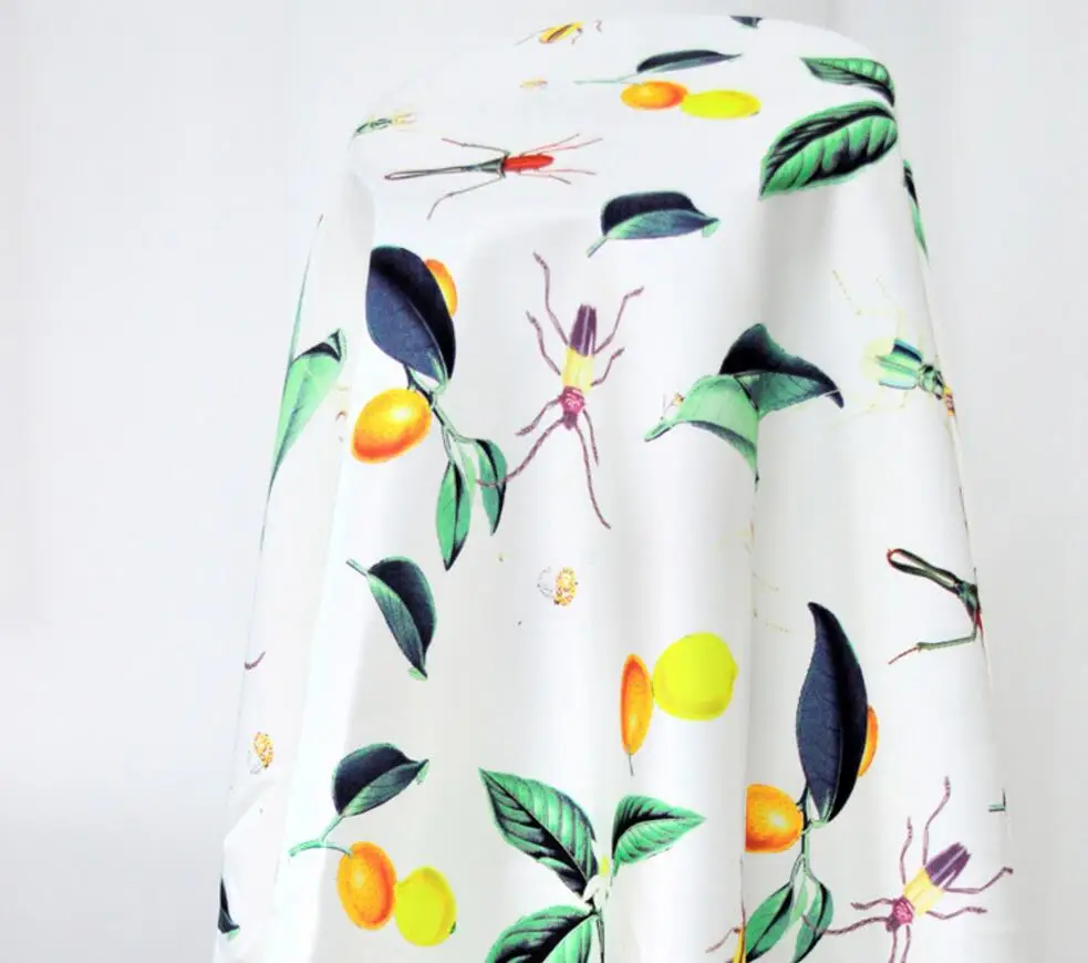 2 метра печати муравья фрукты цветок полиэфирная ткань для одежды шитье модное