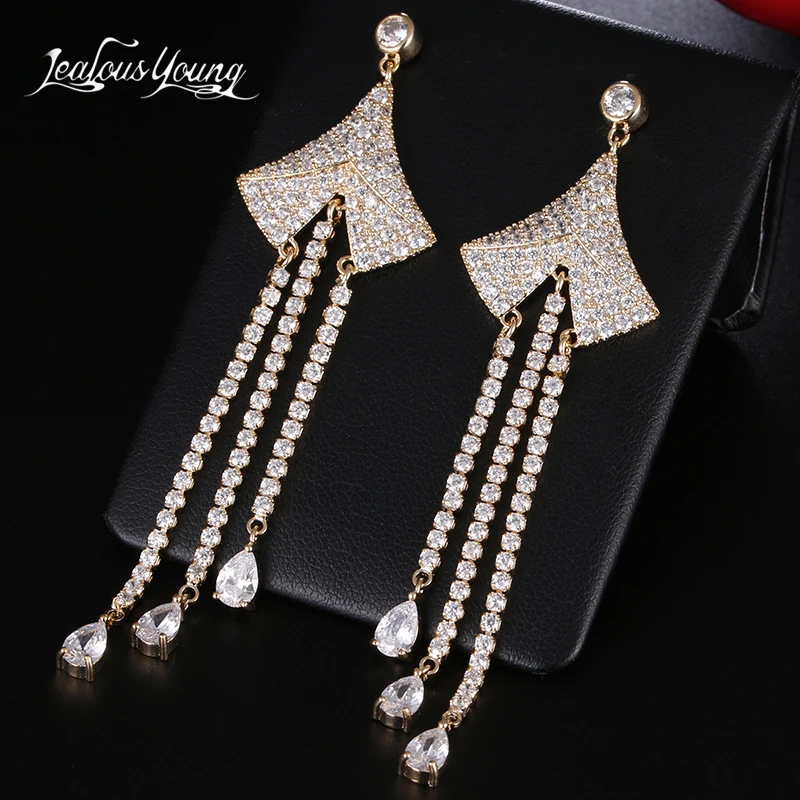 Элегантные висячие серьги с кисточками для невесты женщин индийские ювелирные