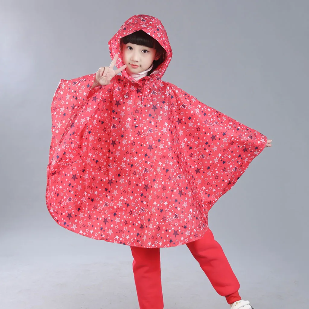 Детский плащ с красивым принтом звезды водонепроницаемый детский плащ-пончо