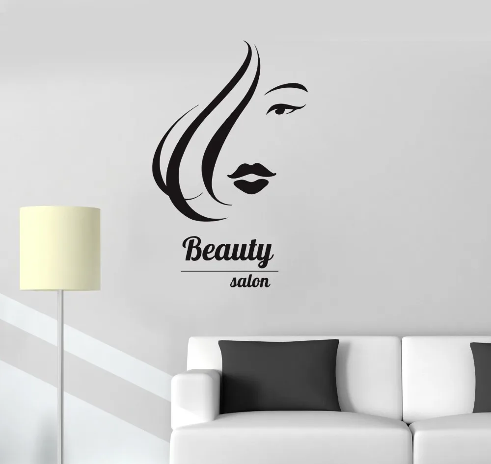 

Vinyl Wall Decal Beauty Salon Hair Spa Hairdresser Woman Girl Stickers
