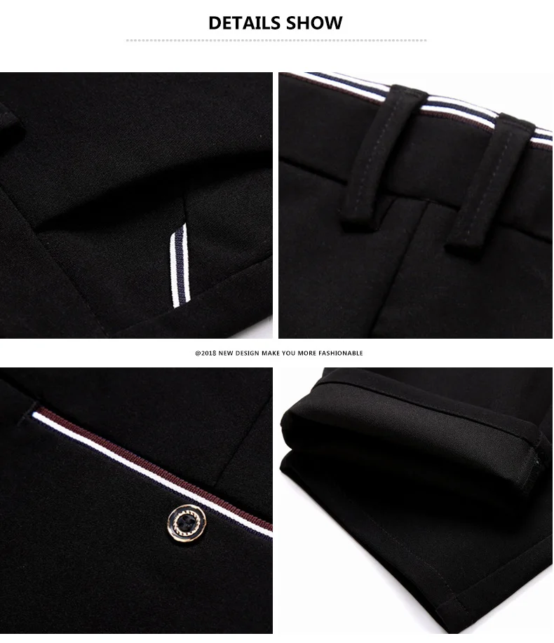 AIRGRACIAS Men Pants High Quality Cotton Casual Pants Stretch male trousers man long Straight Trousers solid color suit pant