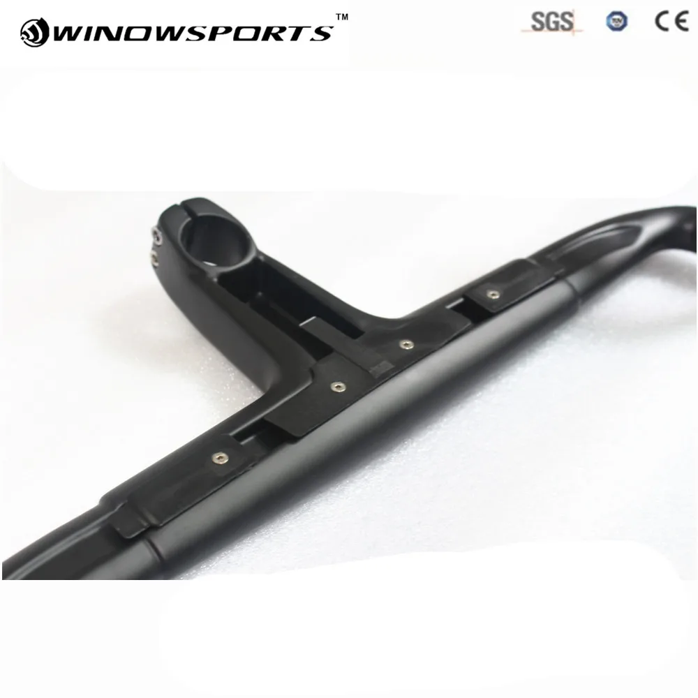 

Aero Carbon Handlebar Road 28.6mm Integrated With Stem support Garmin mount UD Matte 400/420/440mm Carbon Road Bicycle Handlebar