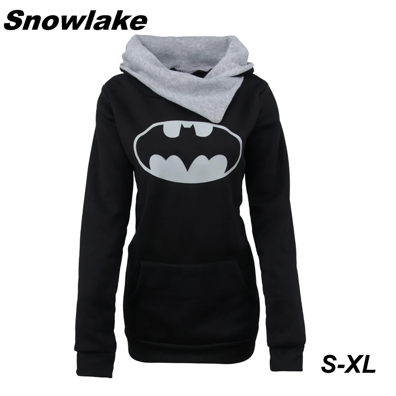Snowlake Зимняя Мода Блузка S XL Печати Куча Воротник Женский С Капюшоном Длинными