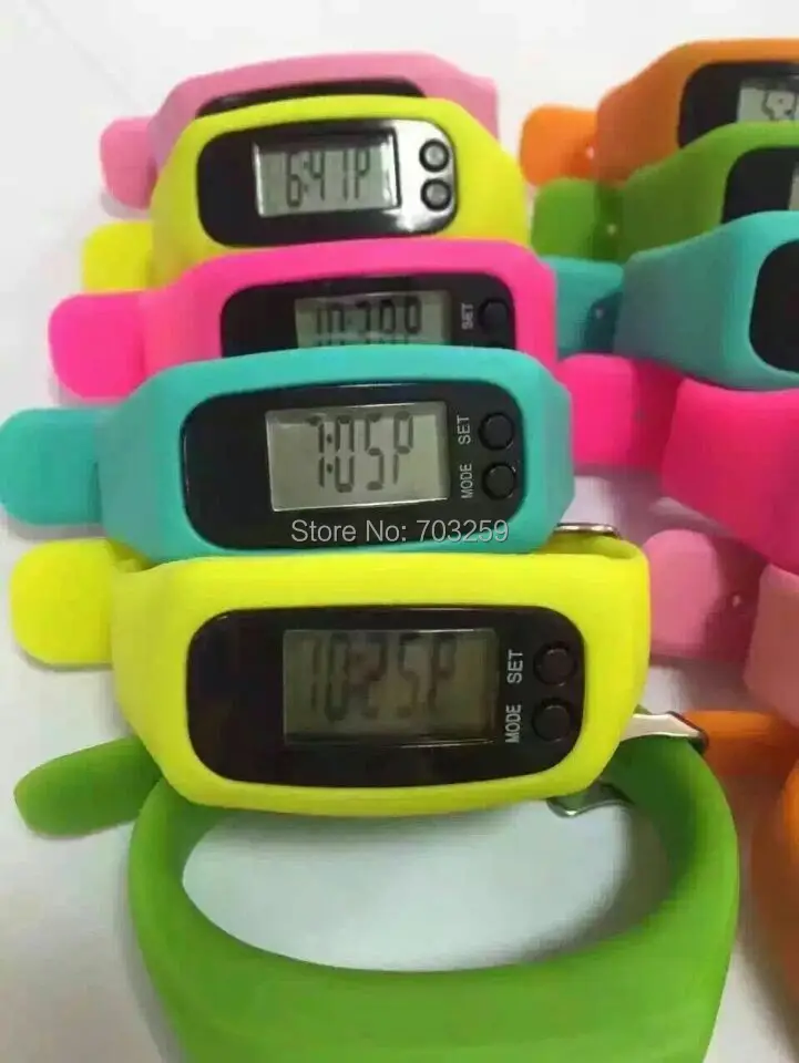 Новый красочный силиконовый фонарик мерцающие функциональные полосы шагомер