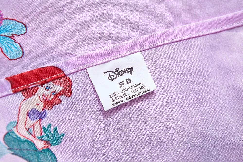 Розовый Дисней мультфильм Русалочка Ариэль печатных постельных принадлежностей