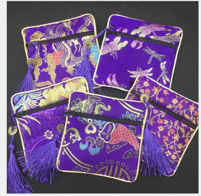 30 шт./лот тканевые сумки на молнии ручной работы для подарка женский кошелек с