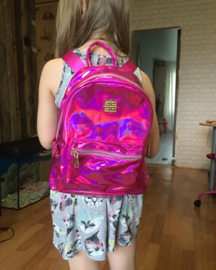 Женский голографический рюкзак DICOOL серебристая Голограмма на одно плечо для