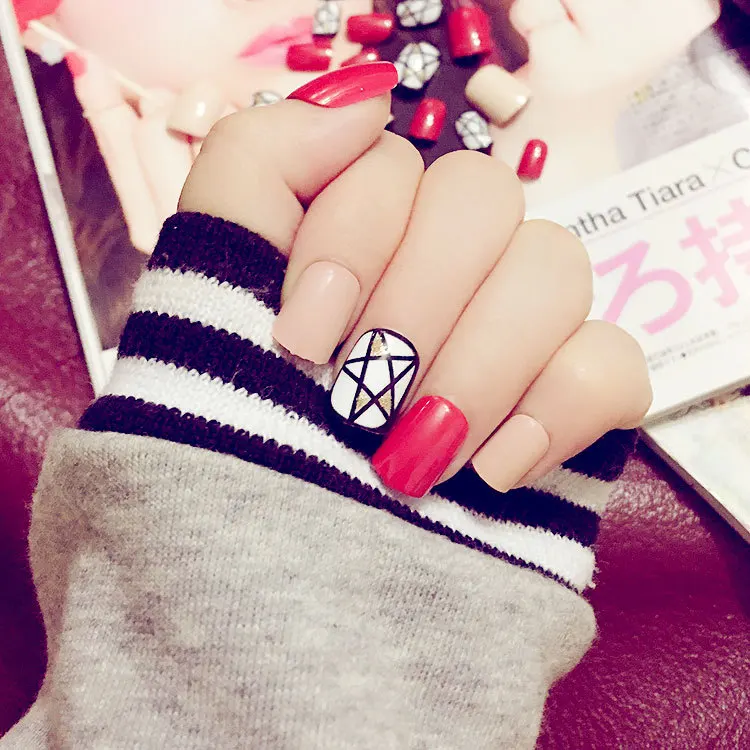 Новинка 24 шт. красная Звездная декорация сделай сам стиль пластик искусственная