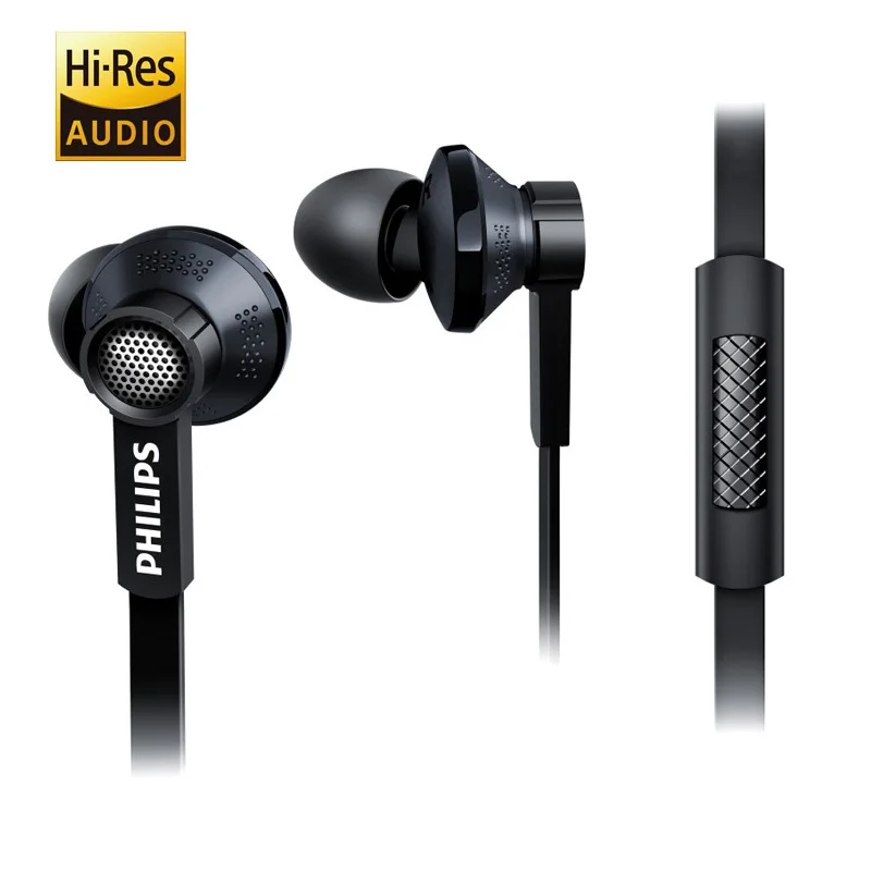 Philips Tx1 HiRes наушники с высоким разрешением HIFI Fever наушники с шумоподавлением для телефона Xiaomi huawei - Цвет: Black