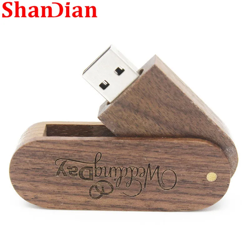 SHANDIAN (более 1 шт. бесплатный логотип) rotatabl деревянный usb флэш накопитель 8gb16gb 32gb 64GB