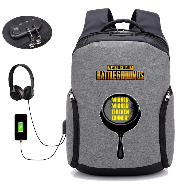 02 Игровой PUBG плеер unknown's battlegrounds рюкзак usb зарядка Студенческая книжная сумка подростковый ноутбук Противоугонный Рюкзак 16 стиль - Цвет: 02
