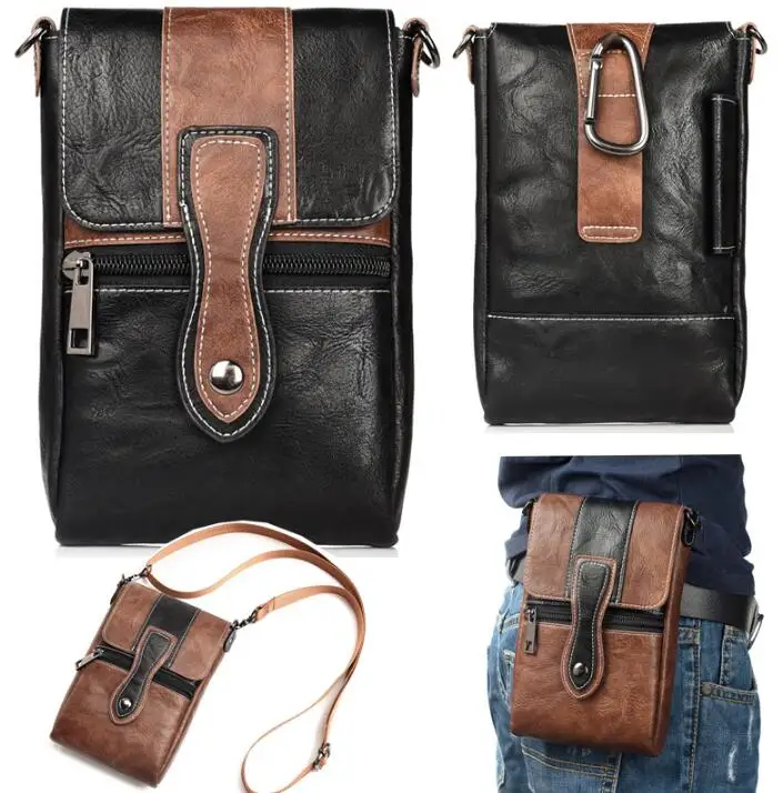 Holster Man Shoulder Belt Clip Mobile Phone Leather Case For Xiaomi mi Max/Mi Max 2 Sony Xperia C5 Ultra XA | Мобильные телефоны и