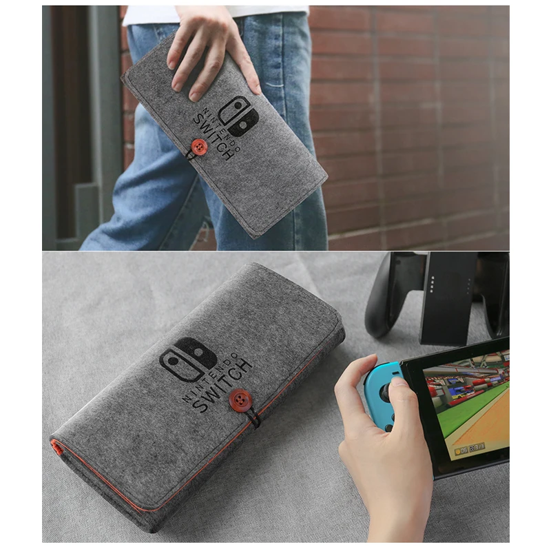 Войлочный жесткий чехол для хранения, сумки для kingd Switch kingdos NS Console, переносная сумка для переноски, серый чехол, аксессуары для игр