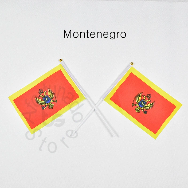 Montenegro 14*21cm 10pieces  flag  Banner  Hand waving Flag  for meet,Parade,party.Hanging,decoration