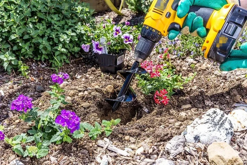 HS инструменты Roto Digger 9 дюймов садовое растение шнек сверло для орошения прополки стальной инструмент для электрического Бора краски Awesome Auger