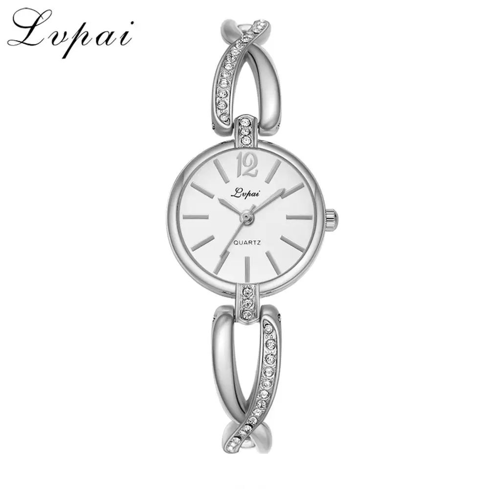 Silver White P895 Lvpai новые модные часы со стразами женские роскошные брендовые дамские часы из нержавеющей стали Кварцевые часы reloj mujer - Цвет: Silver White P895