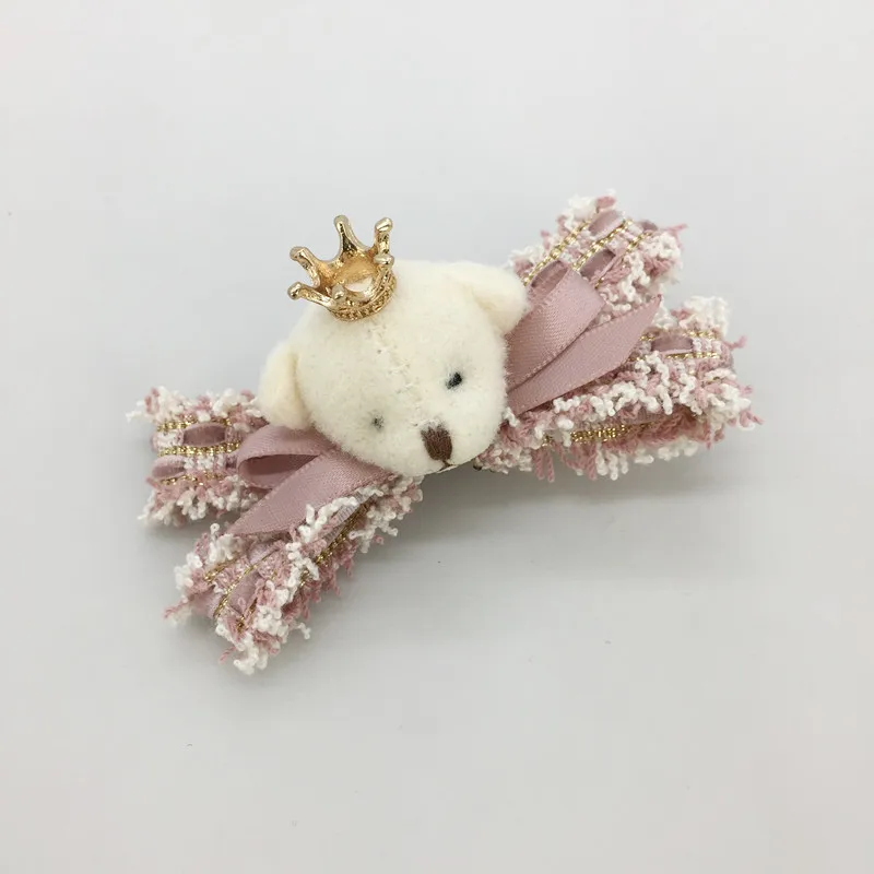 1 шт. модные милые заколки для волос в виде короны медведя банта однотонные