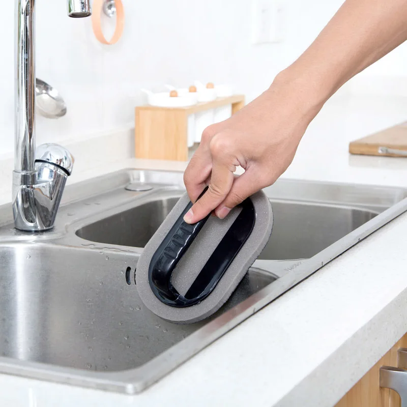 Stainless Metal Rust Remover Cleaning Decontamination with Handle Wash Brush Kitchen Tool Sponge Pan Detergent Pot | Дом и сад
